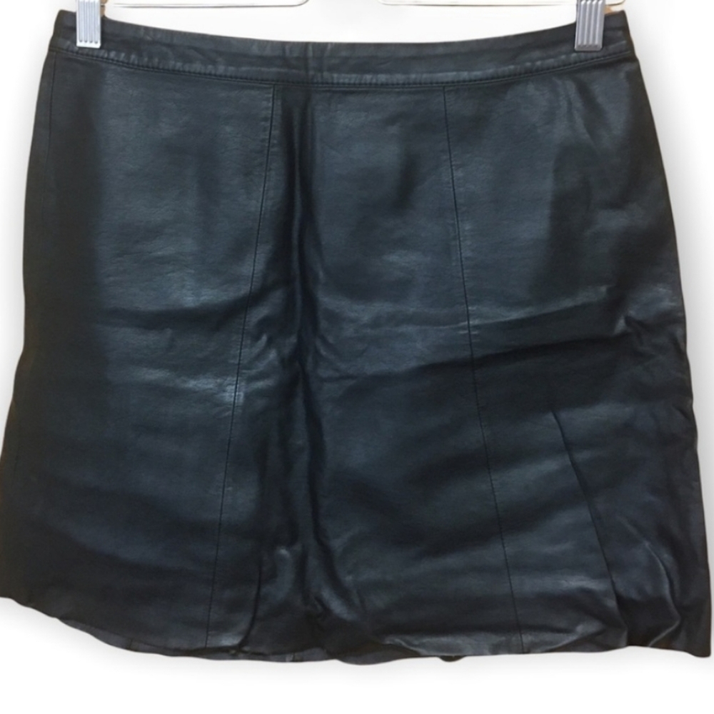 Valette faux leather mini skirt black size 6